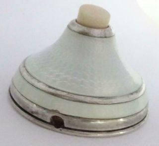 Art Nouveau 900 Solid Silver And Guilloché Enamel Electric Bell Push