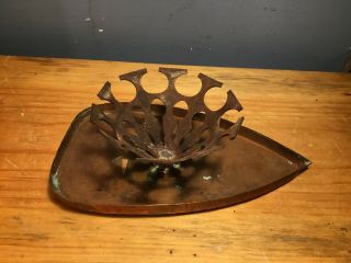Rarer Antique Vintage Copper Clothes Iron Base Hot Plate Holder