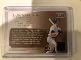 1999 Topps Stadium Relics Don Mattingly ON CARD Auto Yankees 2