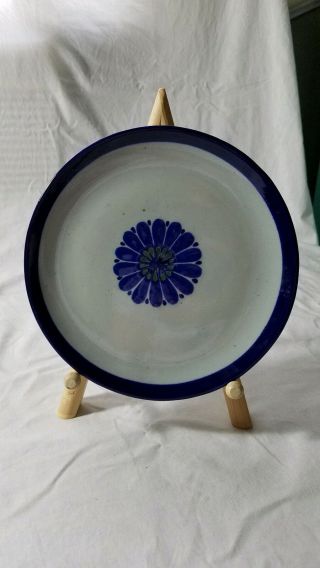 Vintage Mcm Ken Edwards Pottery Tonala Mexico Lunch Plate 7.  75 " Blue Flower