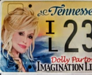 DOLLY PARTON TENNESSEE LICENSE PLATE IMAGINATION LIBRARY COND LAST ONE 3