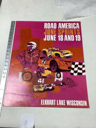 3 Road America June Sprints 500 Originalposters 1966 1967 Elkhart Lake 0714 - 15