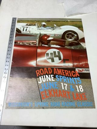 3 Road America June Sprints 500 OriginalPosters 1966 1967 Elkhart Lake 0714 - 15 2