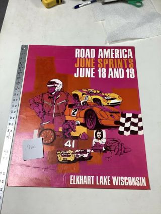 3 Road America June Sprints 500 OriginalPosters 1966 1967 Elkhart Lake 0714 - 15 3
