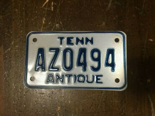 Vintage Tennessee Antique Motorcycle Cycle License Plate Tag Az0494