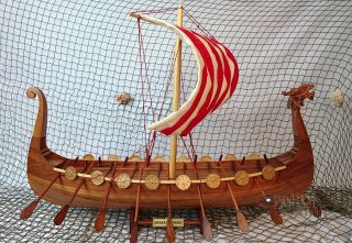 Drakkar Viking - Handmade Wooden Model Boat