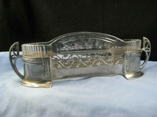 Antique Art Nouveau Neoclassical Silver Pewter Wmf Bon Bon Sweet Card Dish Bowl