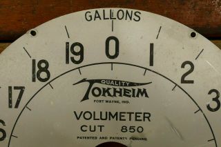 Vintage Tokheim 850 Clock Face Plate Gasoline Gas Pump Station Clockface 3