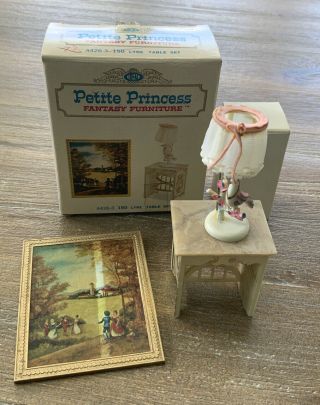 Vintage Ideal Petite Princess Fantasy Furniture Lyre Table Set 4426 - 3 150 Vgc