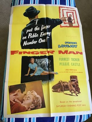 Vintage Movie Poster Theater Finger Man 1955 Gangs Great Art Tucker