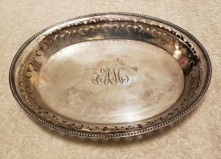 Antique Black Starr & Frost Sterling Silver Pierced Dish Bowl - 288 Grams