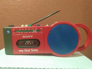 Vintage / My First Sony - Cfm - 2000 Cassette Player/recorder Am - Fm Radio