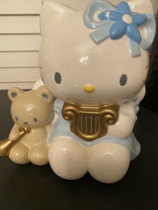 Vintage 2001 Sanrio Hello Kitty Blue Angel Ceramic Piggy Bank W/ Tiny Chum