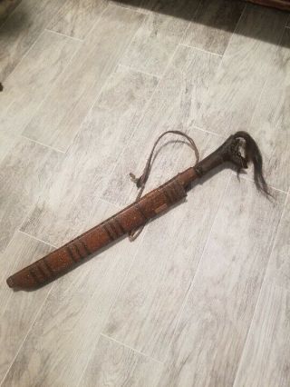 Antique Borneo Dayak Mandau Sword With Hair