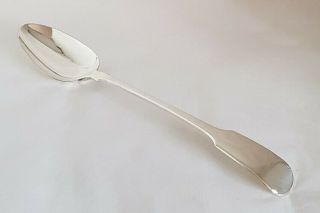 Antique Sterling Silver Basting Spoon " Fiddle Back Pattern " London 1820.