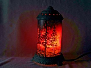 Antique Scene In Action Forest Fire Motion Lamp