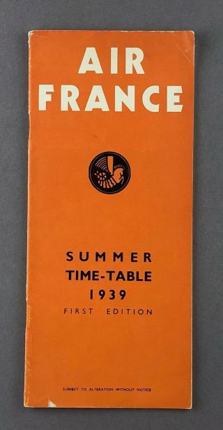 Air France Airline Timetable Summer 1939 1st Edition Seat Maps Bloch Dewoitine