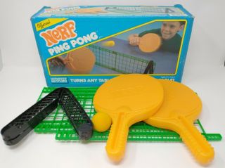 Vintage Nerf Ping Pong Parker Brothers Official Tabletop Game W/ Box & Extra Net
