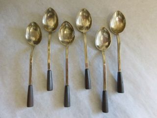 Set 6 Franklin Porter Hand Crafted Sterling Silver Demitasse Spoons