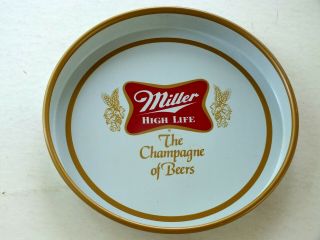 Vintage Miller High Life The Champagne Of Beers 13 " Metal Serving Beer Tray