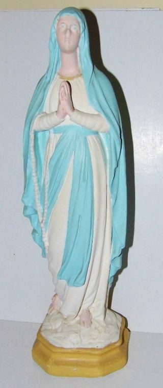 Antique Chalkware HOLY Statue Blessed Virgin Mary Irish Catholic SHABBY CHIC 18 