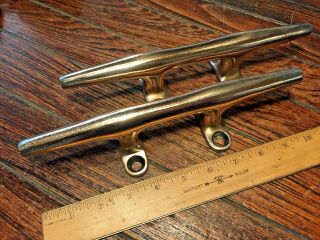 Old Cast Polished Bronze Herreshoff Style Cleats 10 " Long