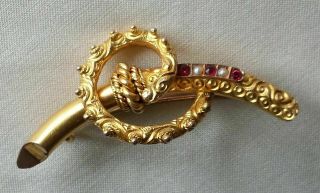 Antique Victorian Gold Bar Pin With Etruscan Style Decoration