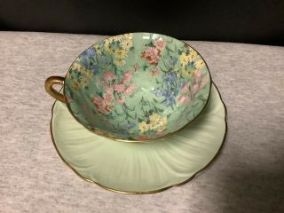 Antique Shelley England Bone China Tea Cup Saucer Set Floral Theme - 3