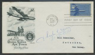 Chuck Yeager Test Pilot Signed Aug 1,  1957 Cover Bv2479