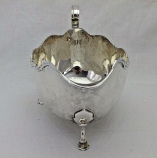 Vintage Solid Sterling Silver Gravy or Sauce Boat on Three Feet Sheffield 1937 3