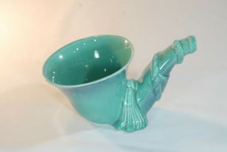 Vintage Royal Haeger Pottery Horn Of Plenty Centerpiece Green