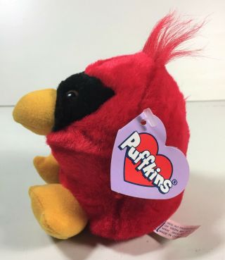 Puffkins W/tag Casey The Cardinal Vintage 1994 Plush Bird Stuffed Animal W/beans