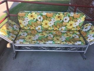 Antique Porch Glider And Matching Rocker With Cushions