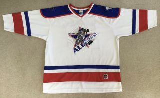Vintage 90s White Walt Disney World Mickey All - Star Stitched Hockey Jersey Xxl