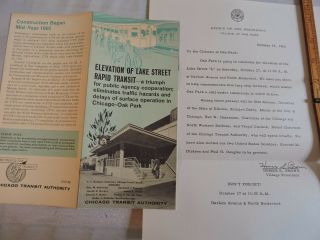 1962 Chicago Cta Transit Lake Street Elevation Oak Park Illinois Brochure