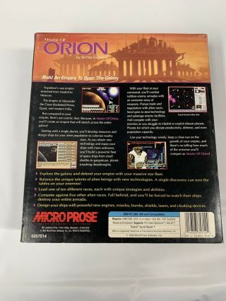 1993 Master of Orion PC Game 3.  5 