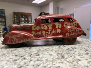 Antique Early Marx Toys Wind Up Lincoln Zephyr Mystery Car 1930 