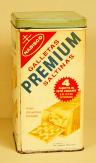 Vintage Nabisco Premium Saltine Crackers Tin With Lid Empty