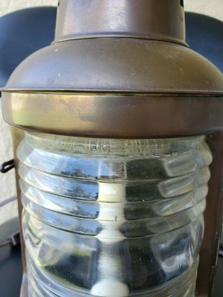 Antique PERKO Perkins Brass Marine lamp ship lantern 3