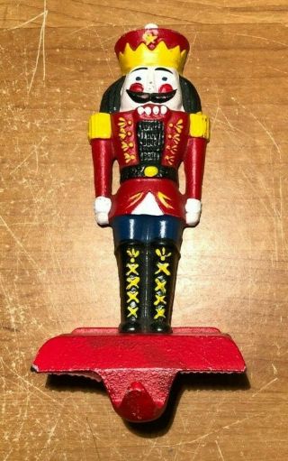 Vintage Midwest Importers Cast Iron Nutcracker Stocking Holder Hanger - Christmas