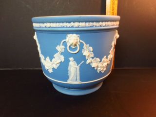 Antique Wedgewood Light Blue Jasperware Cache Pot/ Jardinier