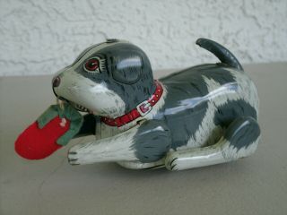 Vintage Japan Tin Litho Wind Up Dog Toy