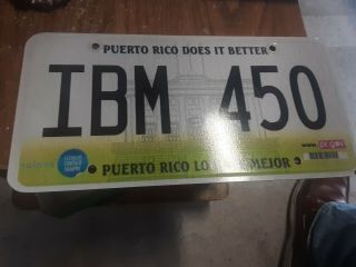 License Plate,  Puerto Rico,  Lo Hace Mejor,  Tag Ibm 450 Cond Does It Better