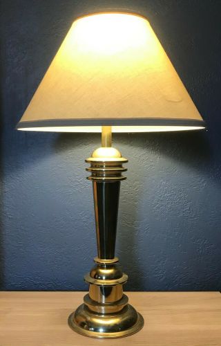 Great Machine Age Deco Style Brass Table Lamp Mutual Sunset
