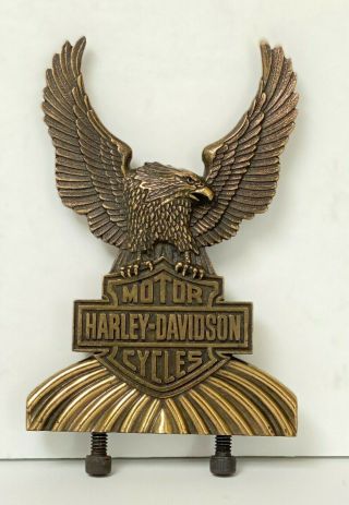 Rare Vintage Harley Davidson Brass 6” Hood Ornament
