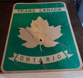 Vintage Ontario Trans Canada Highway Road Sign