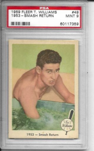 1959 Fleer Ted Williams 49 Psa 9 Red Sox