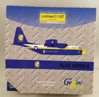 Lockheed C - 130t Hercules Limited Edition Blue Angels Gemini Macs 1:400 Plane