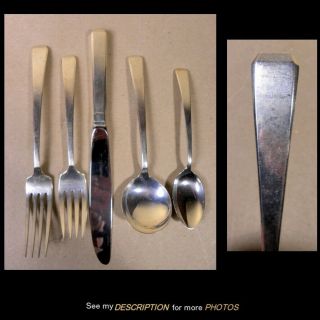 Antique 5pc Towle Sterling Silver Place Setting Craftsman Pattern