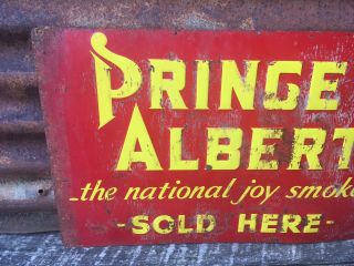 Prince Albert Tobacco Sign Vintage Metal 14x22 Antique Cigarette Sign 2